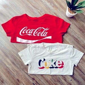 Coca Cola graphic T shirt & Crop Top bundle!